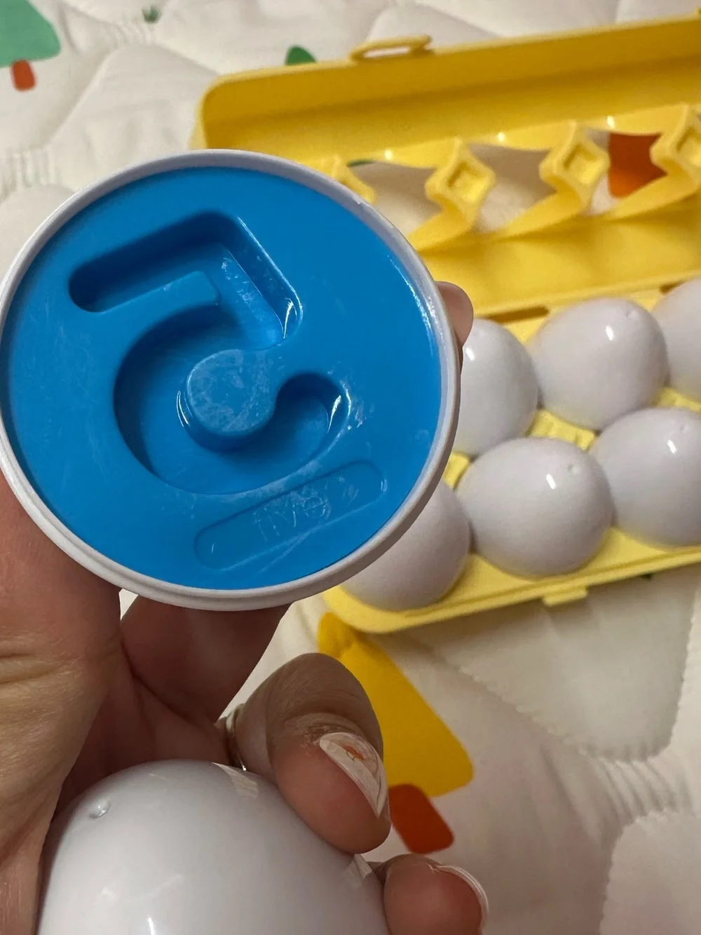 Yellow Carton Toddler Number Matching Egg Toy - Kids Educational Counting Set